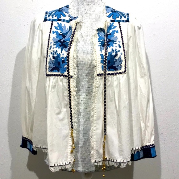 Zara Tops - ZARA Boho Embroidered Jacket / Blouse